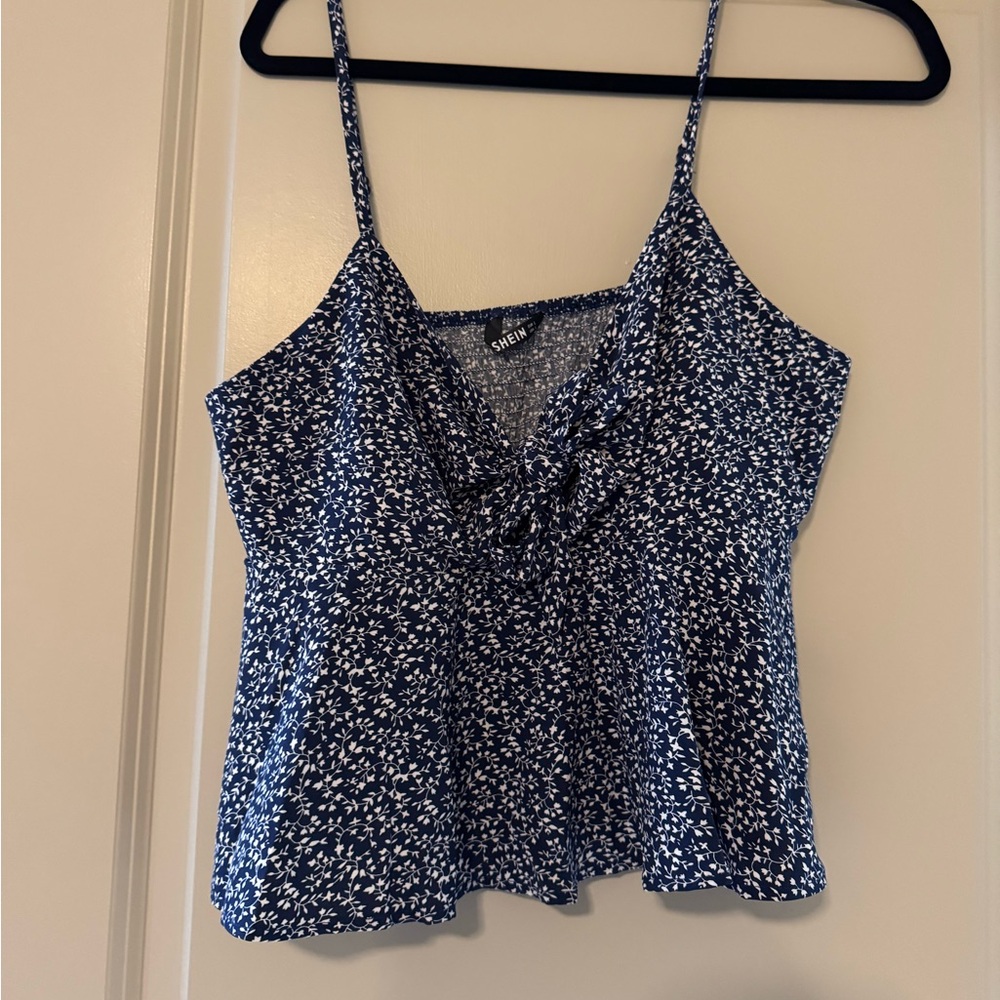 Blue Floral Women's Top